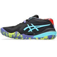 Tênis Asics Gel Resolution X Padel Preto Azul Aqua  Oferta + Barato