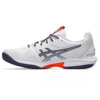 Asics Solution Speed FF 3 TERRE BATTUE Blanc Gris Orange Baskets  Offre - Pas cher