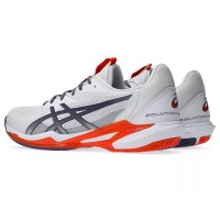 Asics Solution Speed FF 3 TERRE BATTUE Blanc Gris Orange Baskets  Offre - Pas cher