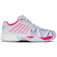 Zapatillas Kswiss Express Light 3 HB Padel Gris Blanco Rosa Neon Mujer  Oferta + Barato