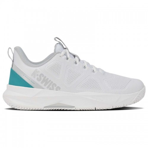 Baskets féminines turquoise blanche en argile de l?équipe Kswiss Kspeed