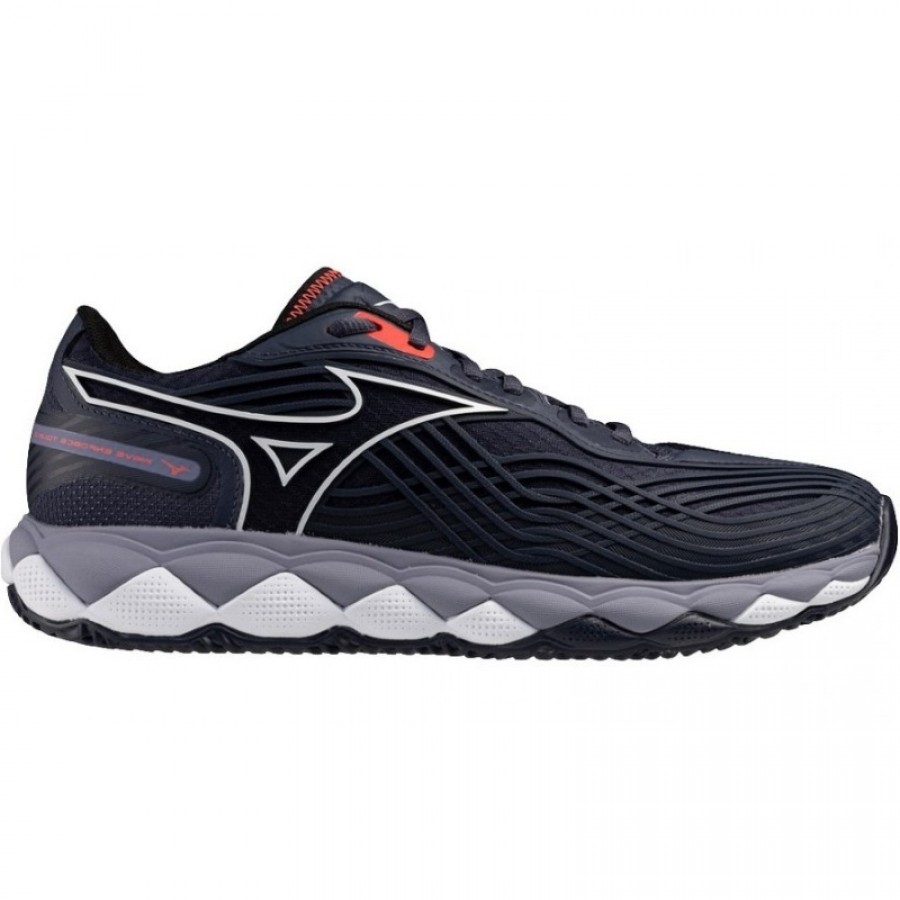 Mizuno Wave Enforce Tour 2 Terre battue Bleu Foncé Gris Baskets  Offre - Pas cher