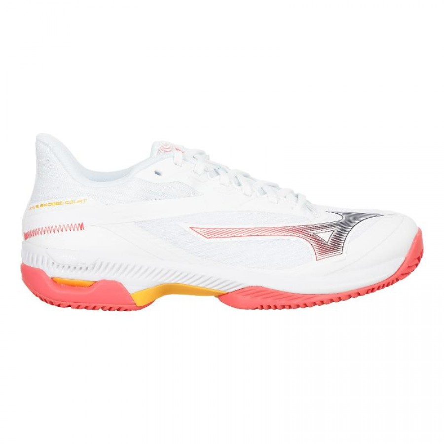 Zapatillas Mizuno Wave Exceed Court Clay Blanco Coral Mujer  Oferta + Barato