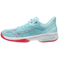 Tênis Mizuno Wave Exceed Tour 5 CC Turquesa Mulheres Brancas  Oferta + Barato