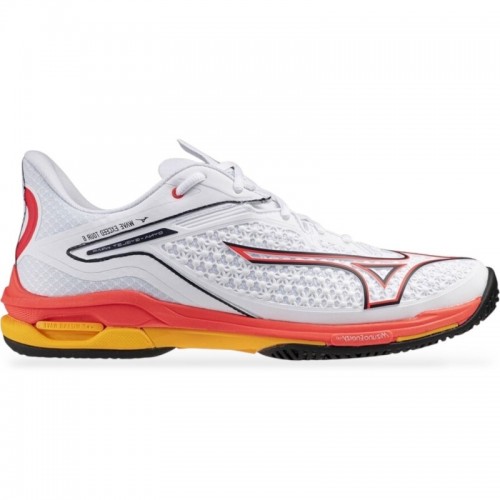 Mizuno Wave Exceed Tour 6 Clay White Coral Yellow Sneakers