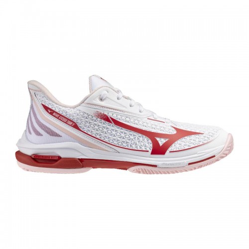 Mizuno Wave Exceed Tour 7 Clay White Red Women''''s Sneakers