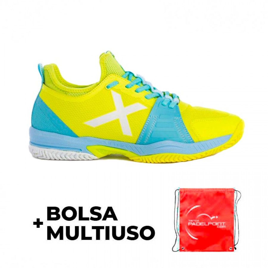 Zapatillas Munich Oxygen 25 Amarillo Fluor Celeste  Oferta + Barato