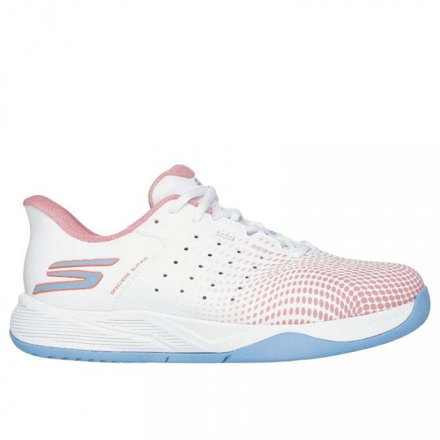 Zapatillas Skechers Viper Court Reload Blanco Rosa Mujer