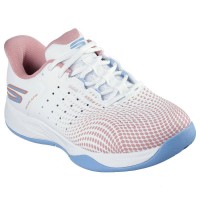 Zapatillas Skechers Viper Court Reload Blanco Rosa Mujer