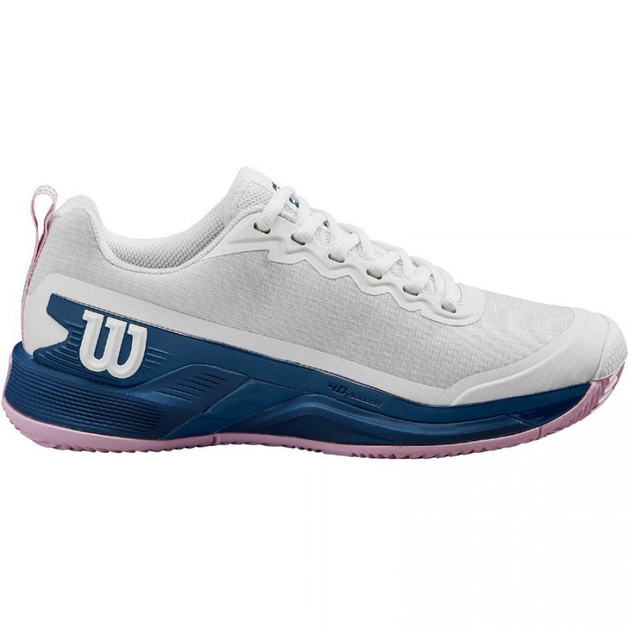 Zapatillas Wilson Rush Pro 4.5 Clay Blanco Azul Mujer  Oferta + Barato