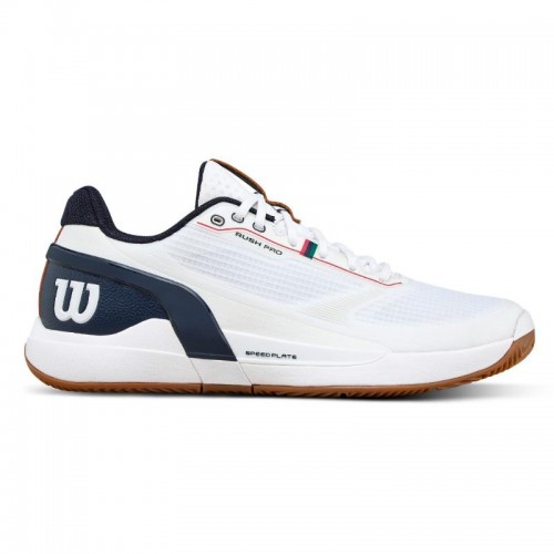 Baskets Wilson Rush Pro 5 en argile blanc bleu marine