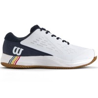 Baskets Wilson Rush Pro Ace CLAY Blanc Bleu Marine  Offre - Pas cher